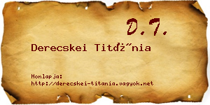 Derecskei Titánia névjegykártya